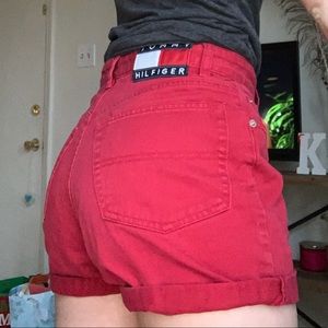 High waisted jean shorts